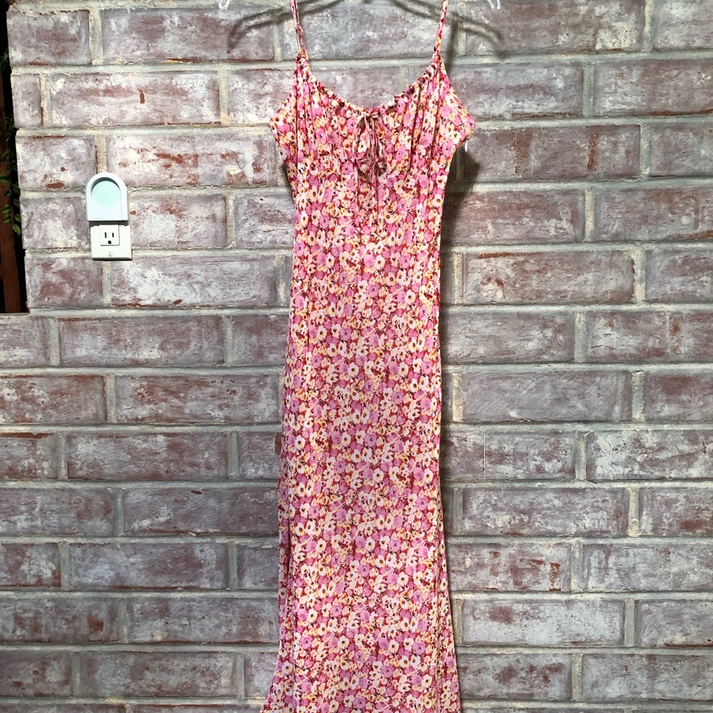 Cotton Candy Pink Floral Maxi Dress